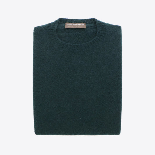Pull donkergroen cashmere-zijde
