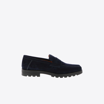 Mocassins donkerblauw daim