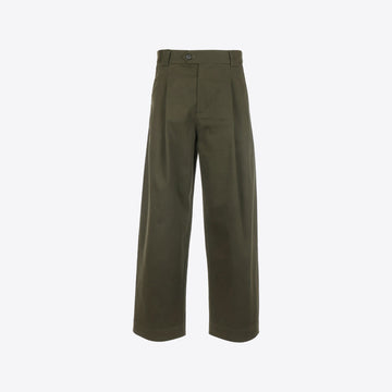 Broek kaki katoen loose