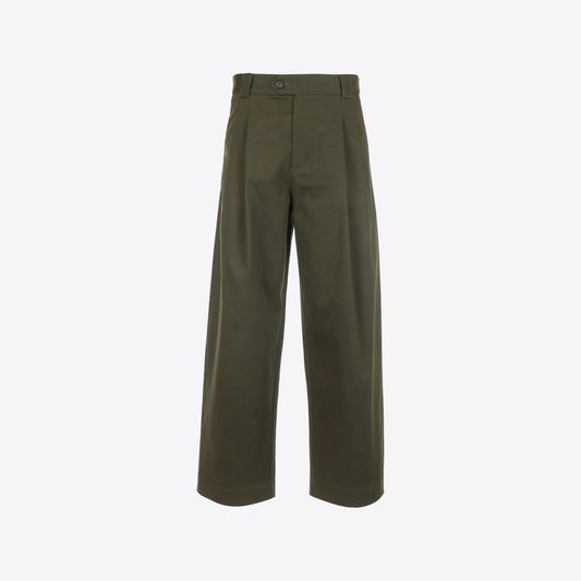 Broek kaki katoen loose