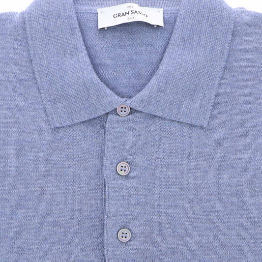 Polo lichtblauw merinos