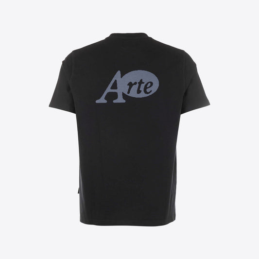 T-shirt zwart blauw logo rug  back print