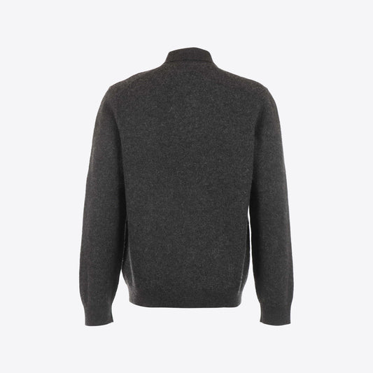 Cardigan donkergrijs knopen kraag