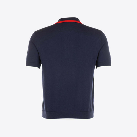 Polo donkerblauw bies