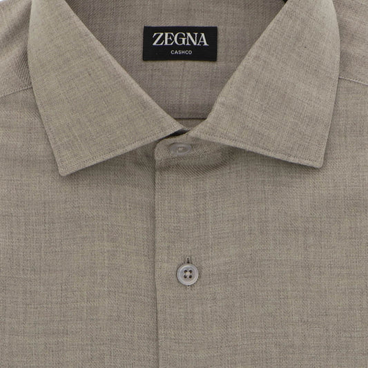 Hemd lichtbeige katoen cashmere