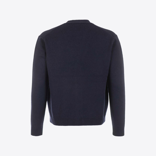 Cardigan donkerblauw knopen lamswol
