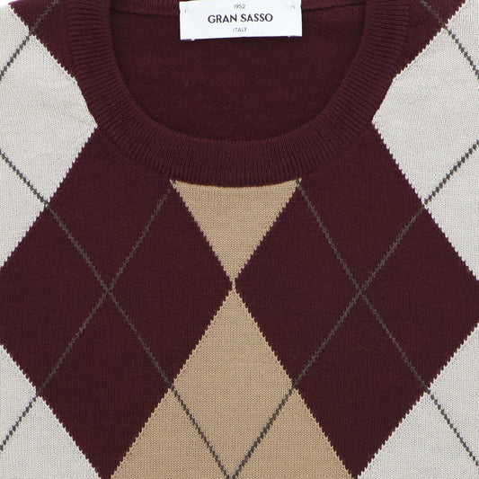 Pull bordeaux ruit