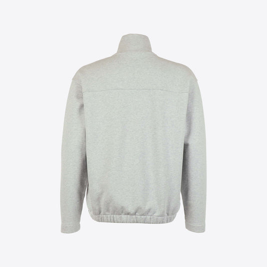 Cardigan lichtgrijs  sweat logo klein Zip Up