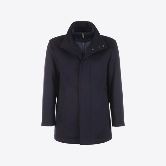 Jas donkerblauw wol