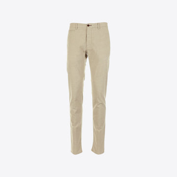 Broek lichtbeige katoen woollook