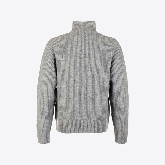 Cardigan lichtgrijs  rib rits Signature