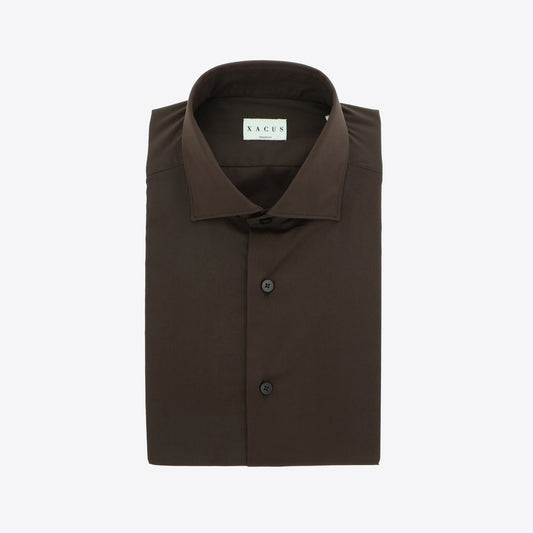 Hemd bruin  stretch