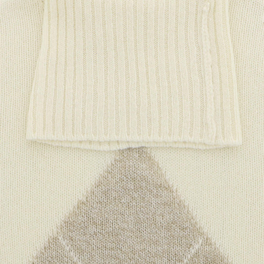 Pull beige ruit