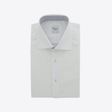 Hemd wit blauw contrast fitted