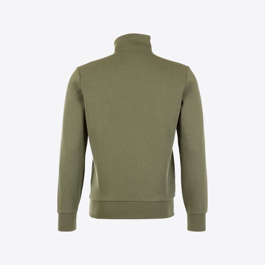 Sweater kaki col montant zip