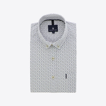 Hemd grijs blauw printje