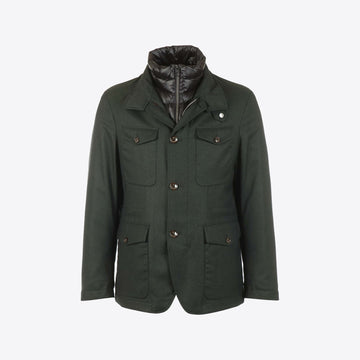 Jas donkergroen flannel