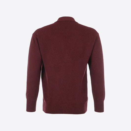 Cardigan bordeaux knopen lamswol