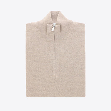 Pull beige zip
