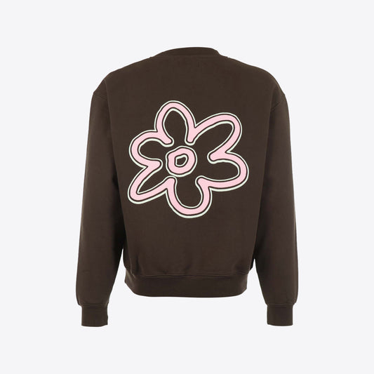 Sweater bruin  stitch flower
