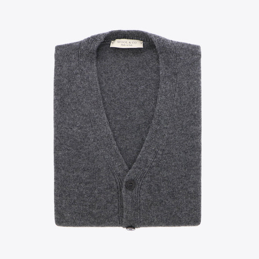 Cardigan donkergrijs knopen