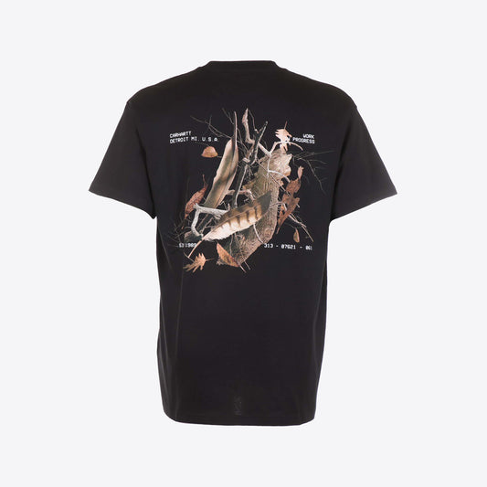 T-shirt zwart print rug