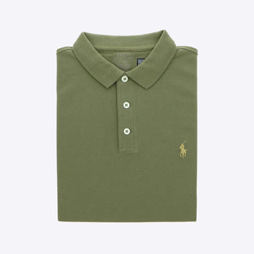 Polo kaki stretch mesh