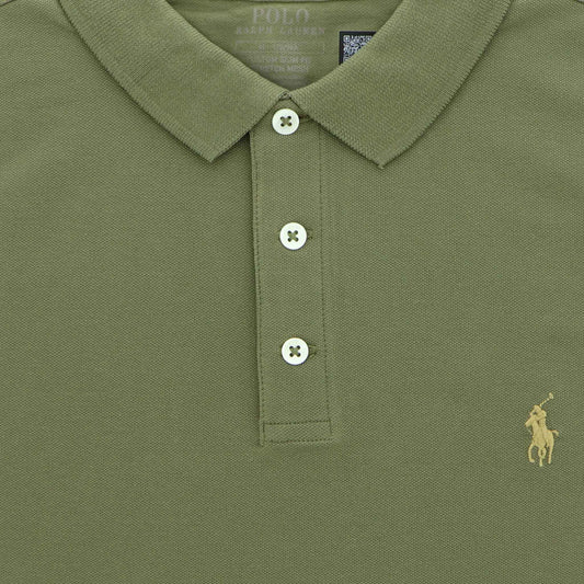 Polo kaki stretch mesh
