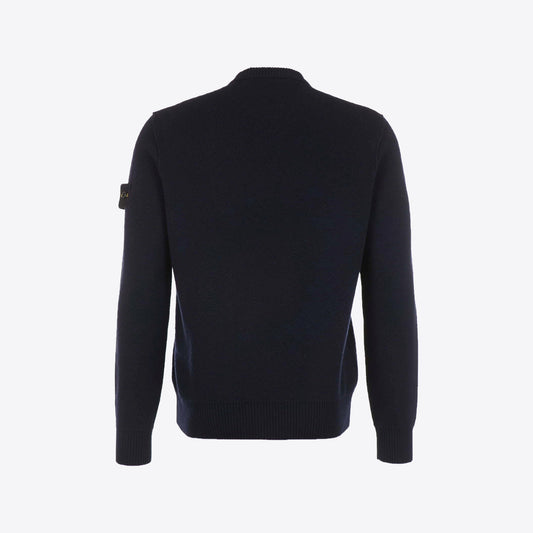 Pull donkerblauw bouclee