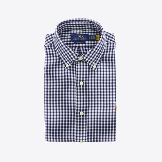 Hemd donkerblauw vichy