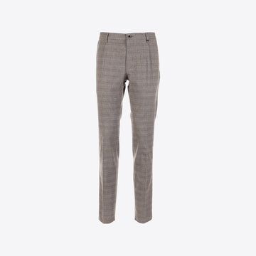 Broek bruin  ruit woollook 1 bandplooi