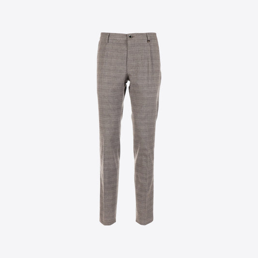 Broek bruin  ruit woollook 1 bandplooi